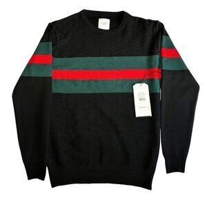 Six Lincoln New York Men's Sweater Red Green Black NWT Sz M Long Sleeve Preppy